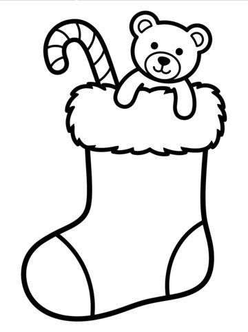 Christmas stocking coloring page